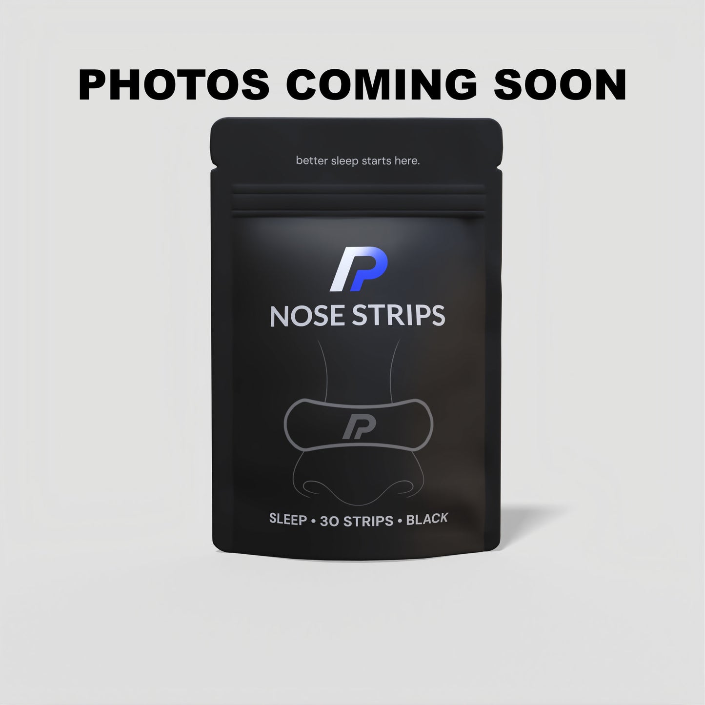 Black nose strip packaging with brand logo on a gray background